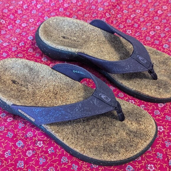 SOLE Cork Flip Flop Insole Arch Support Sandal Purple Orthotic Size 7 - Picture 2 of 7